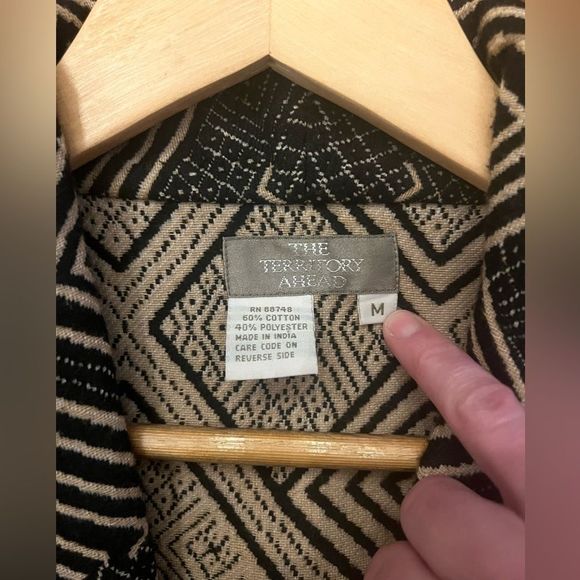 Territory Ahead Lightweight Black/Tan Patterned Jacket Size Medium - Picture 11 of 12